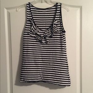 Express Black & White Striped Tank
